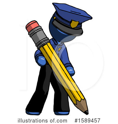 Royalty-Free (RF) Blue Design Mascot Clipart Illustration by Leo Blanchette - Stock Sample #1589457