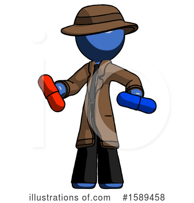 Royalty-Free (RF) Blue Design Mascot Clipart Illustration by Leo Blanchette - Stock Sample #1589458