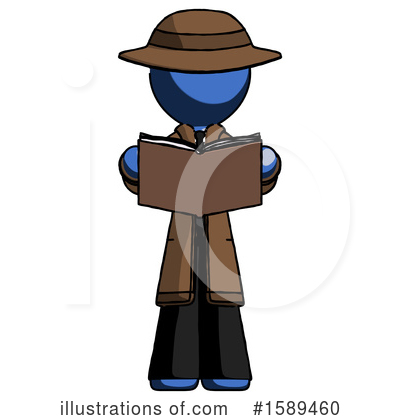 Royalty-Free (RF) Blue Design Mascot Clipart Illustration by Leo Blanchette - Stock Sample #1589460