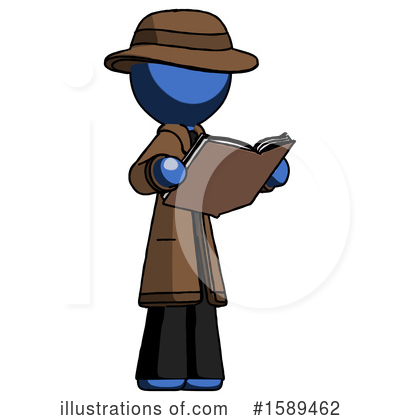 Royalty-Free (RF) Blue Design Mascot Clipart Illustration by Leo Blanchette - Stock Sample #1589462