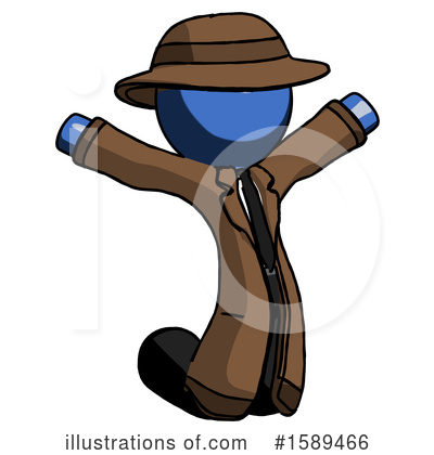 Royalty-Free (RF) Blue Design Mascot Clipart Illustration by Leo Blanchette - Stock Sample #1589466