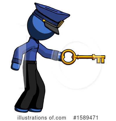 Royalty-Free (RF) Blue Design Mascot Clipart Illustration by Leo Blanchette - Stock Sample #1589471