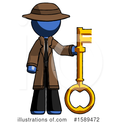 Royalty-Free (RF) Blue Design Mascot Clipart Illustration by Leo Blanchette - Stock Sample #1589472
