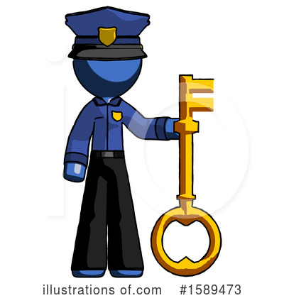 Royalty-Free (RF) Blue Design Mascot Clipart Illustration by Leo Blanchette - Stock Sample #1589473