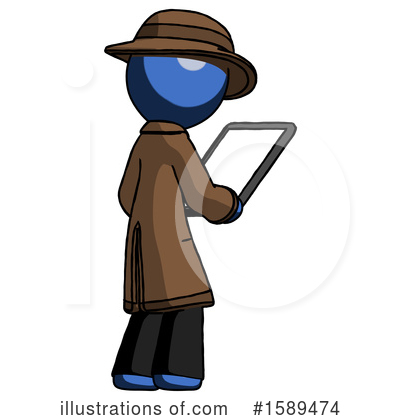 Royalty-Free (RF) Blue Design Mascot Clipart Illustration by Leo Blanchette - Stock Sample #1589474