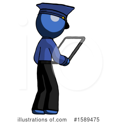 Royalty-Free (RF) Blue Design Mascot Clipart Illustration by Leo Blanchette - Stock Sample #1589475