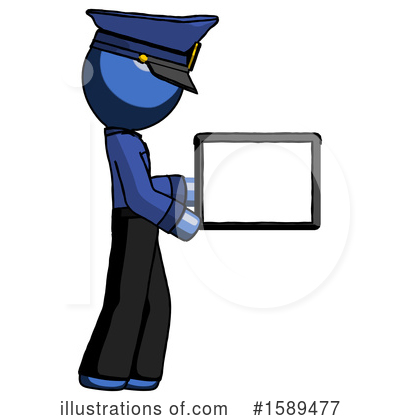 Royalty-Free (RF) Blue Design Mascot Clipart Illustration by Leo Blanchette - Stock Sample #1589477