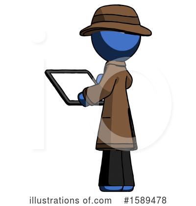 Royalty-Free (RF) Blue Design Mascot Clipart Illustration by Leo Blanchette - Stock Sample #1589478