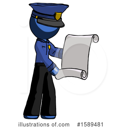 Royalty-Free (RF) Blue Design Mascot Clipart Illustration by Leo Blanchette - Stock Sample #1589481