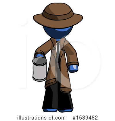 Royalty-Free (RF) Blue Design Mascot Clipart Illustration by Leo Blanchette - Stock Sample #1589482