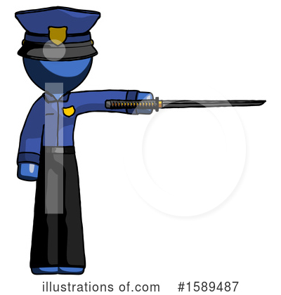 Royalty-Free (RF) Blue Design Mascot Clipart Illustration by Leo Blanchette - Stock Sample #1589487