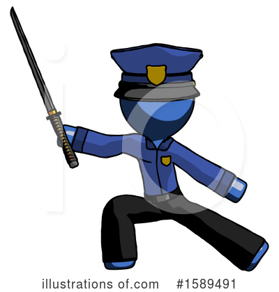 Royalty-Free (RF) Blue Design Mascot Clipart Illustration by Leo Blanchette - Stock Sample #1589491