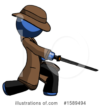 Royalty-Free (RF) Blue Design Mascot Clipart Illustration by Leo Blanchette - Stock Sample #1589494