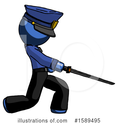 Royalty-Free (RF) Blue Design Mascot Clipart Illustration by Leo Blanchette - Stock Sample #1589495