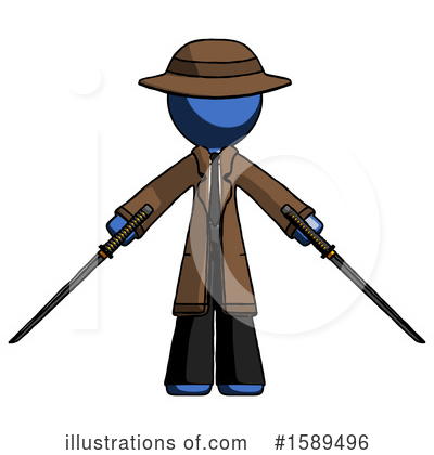 Royalty-Free (RF) Blue Design Mascot Clipart Illustration by Leo Blanchette - Stock Sample #1589496