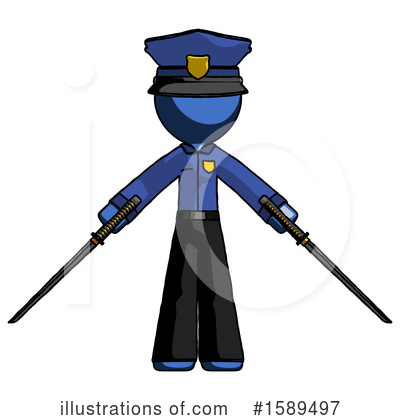 Royalty-Free (RF) Blue Design Mascot Clipart Illustration by Leo Blanchette - Stock Sample #1589497