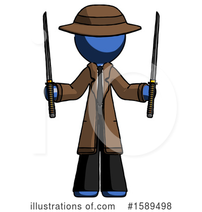 Royalty-Free (RF) Blue Design Mascot Clipart Illustration by Leo Blanchette - Stock Sample #1589498