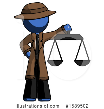 Royalty-Free (RF) Blue Design Mascot Clipart Illustration by Leo Blanchette - Stock Sample #1589502