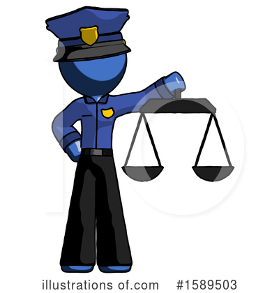Royalty-Free (RF) Blue Design Mascot Clipart Illustration by Leo Blanchette - Stock Sample #1589503