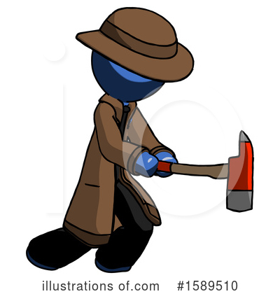 Royalty-Free (RF) Blue Design Mascot Clipart Illustration by Leo Blanchette - Stock Sample #1589510