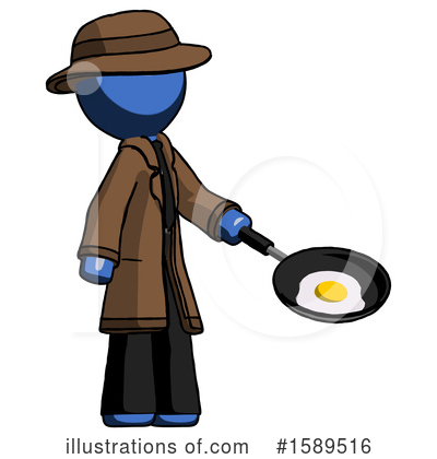 Royalty-Free (RF) Blue Design Mascot Clipart Illustration by Leo Blanchette - Stock Sample #1589516