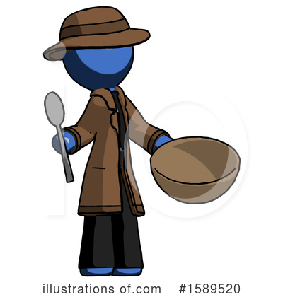 Royalty-Free (RF) Blue Design Mascot Clipart Illustration by Leo Blanchette - Stock Sample #1589520