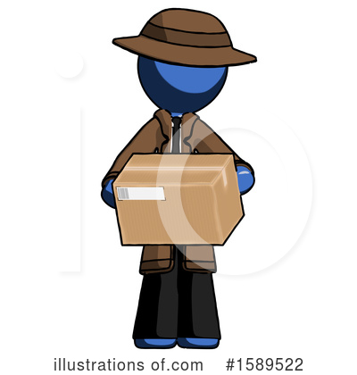 Royalty-Free (RF) Blue Design Mascot Clipart Illustration by Leo Blanchette - Stock Sample #1589522
