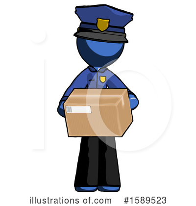 Royalty-Free (RF) Blue Design Mascot Clipart Illustration by Leo Blanchette - Stock Sample #1589523