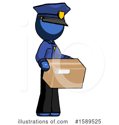 Royalty-Free (RF) Blue Design Mascot Clipart Illustration by Leo Blanchette - Stock Sample #1589525