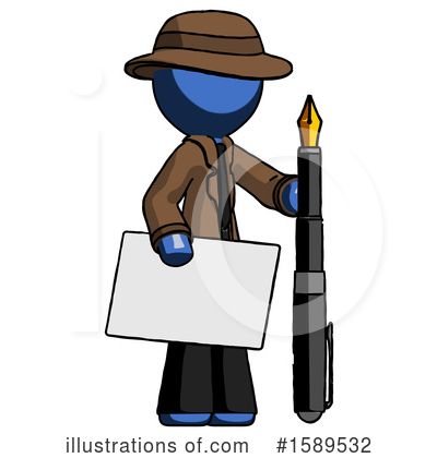 Royalty-Free (RF) Blue Design Mascot Clipart Illustration by Leo Blanchette - Stock Sample #1589532