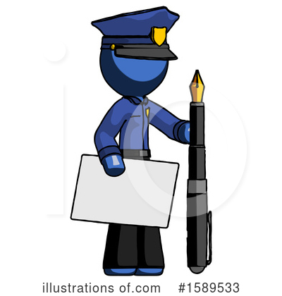 Royalty-Free (RF) Blue Design Mascot Clipart Illustration by Leo Blanchette - Stock Sample #1589533