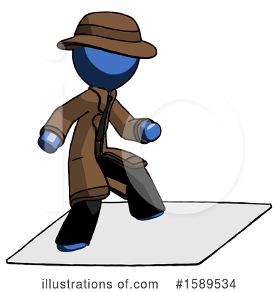 Royalty-Free (RF) Blue Design Mascot Clipart Illustration by Leo Blanchette - Stock Sample #1589534