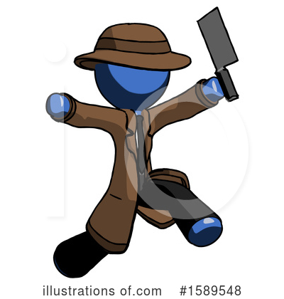 Royalty-Free (RF) Blue Design Mascot Clipart Illustration by Leo Blanchette - Stock Sample #1589548
