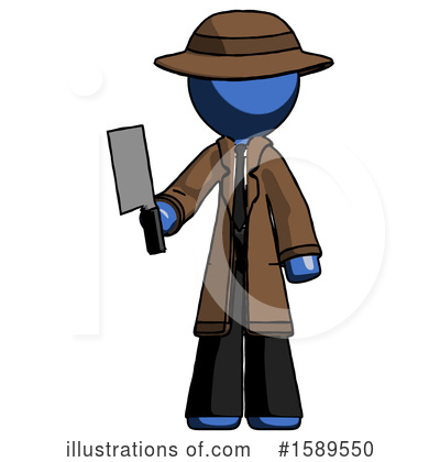 Royalty-Free (RF) Blue Design Mascot Clipart Illustration by Leo Blanchette - Stock Sample #1589550