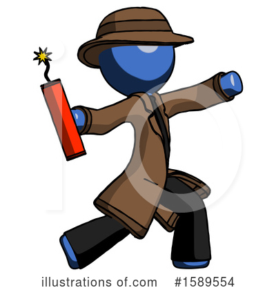 Royalty-Free (RF) Blue Design Mascot Clipart Illustration by Leo Blanchette - Stock Sample #1589554
