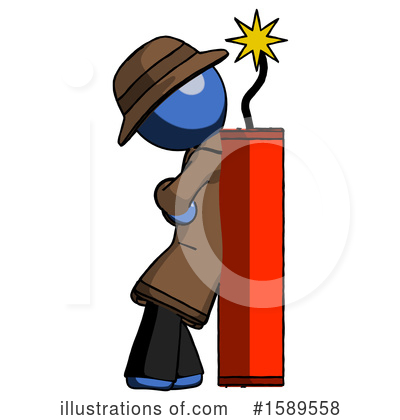 Royalty-Free (RF) Blue Design Mascot Clipart Illustration by Leo Blanchette - Stock Sample #1589558