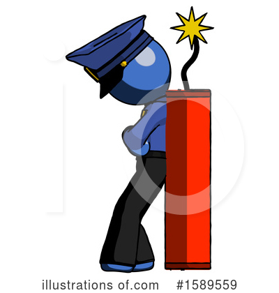 Royalty-Free (RF) Blue Design Mascot Clipart Illustration by Leo Blanchette - Stock Sample #1589559