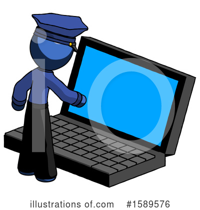 Royalty-Free (RF) Blue Design Mascot Clipart Illustration by Leo Blanchette - Stock Sample #1589576