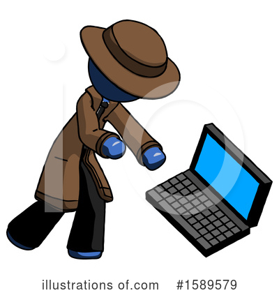 Royalty-Free (RF) Blue Design Mascot Clipart Illustration by Leo Blanchette - Stock Sample #1589579
