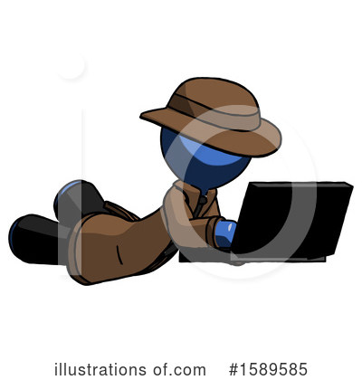 Royalty-Free (RF) Blue Design Mascot Clipart Illustration by Leo Blanchette - Stock Sample #1589585