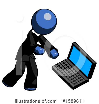 Royalty-Free (RF) Blue Design Mascot Clipart Illustration by Leo Blanchette - Stock Sample #1589611