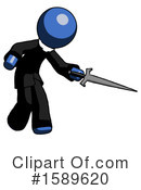 Blue Design Mascot Clipart #1589620 by Leo Blanchette
