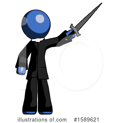 Royalty-Free (RF) Blue Design Mascot Clipart Illustration by Leo Blanchette - Stock Sample #1589621