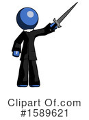 Blue Design Mascot Clipart #1589621 by Leo Blanchette