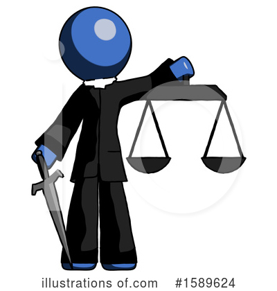 Royalty-Free (RF) Blue Design Mascot Clipart Illustration by Leo Blanchette - Stock Sample #1589624
