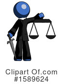 Blue Design Mascot Clipart #1589624 by Leo Blanchette
