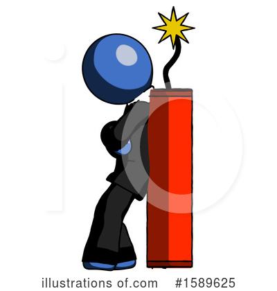 Royalty-Free (RF) Blue Design Mascot Clipart Illustration by Leo Blanchette - Stock Sample #1589625