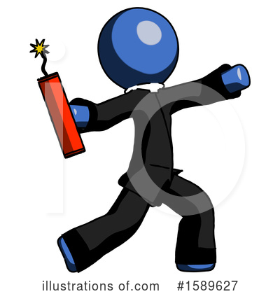 Royalty-Free (RF) Blue Design Mascot Clipart Illustration by Leo Blanchette - Stock Sample #1589627