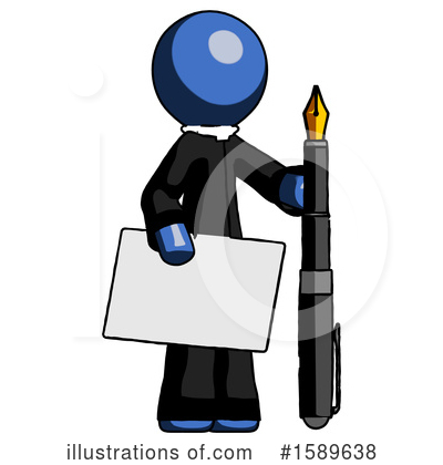 Royalty-Free (RF) Blue Design Mascot Clipart Illustration by Leo Blanchette - Stock Sample #1589638