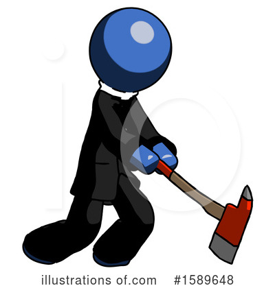 Royalty-Free (RF) Blue Design Mascot Clipart Illustration by Leo Blanchette - Stock Sample #1589648